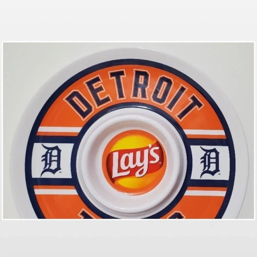 New Without Tags Detroit Tigers Baseball Chip Dip Platter Home